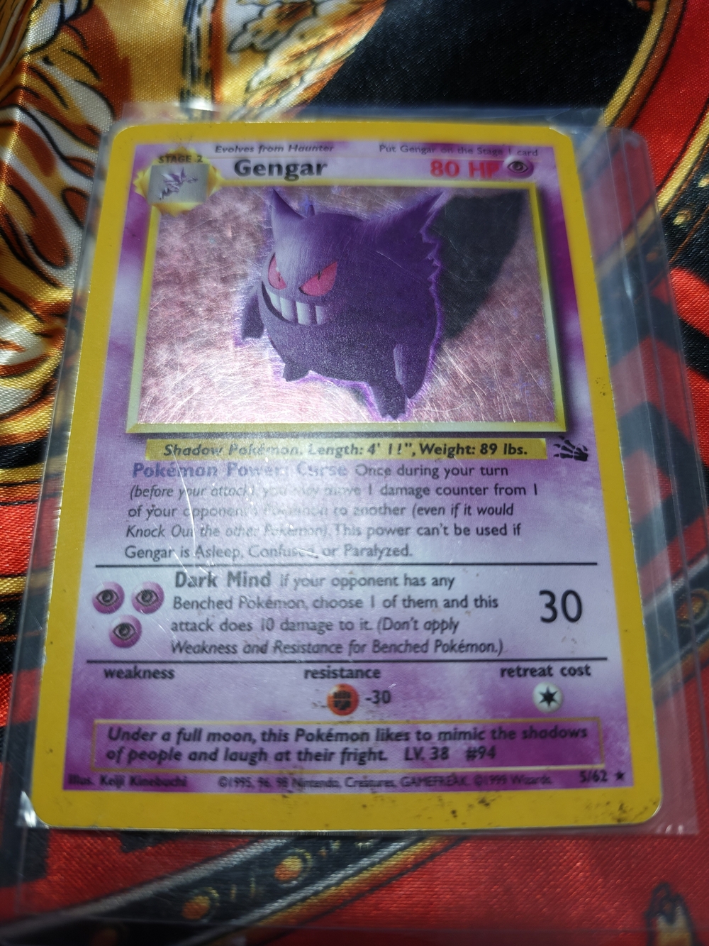 Pokemon Gengar Foil Card (Purple, Yellow)